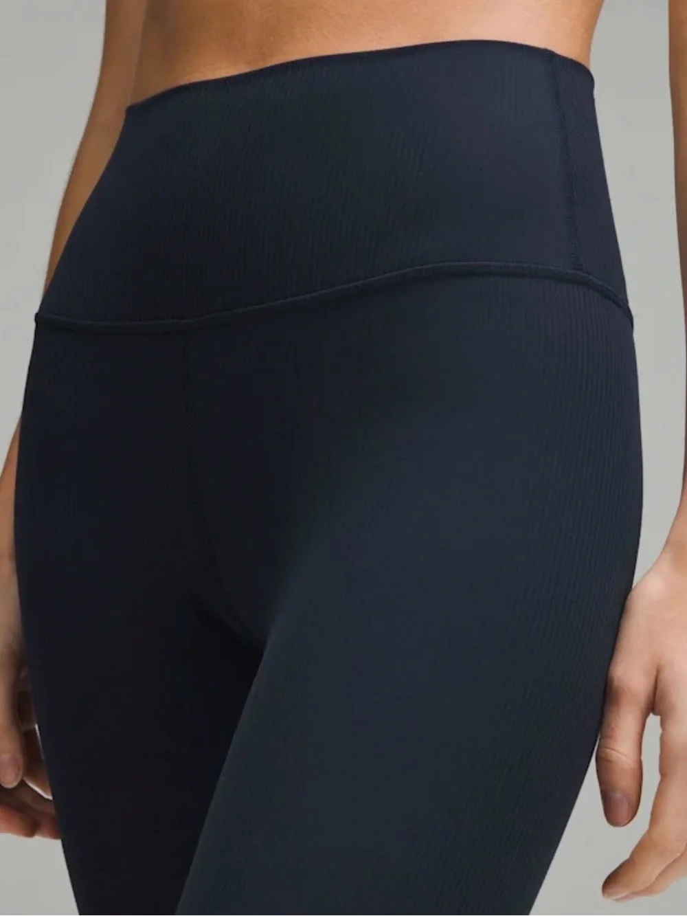 lululemon athletica High-Rise Ribbed Legging in Black - 25” inseam, size 12